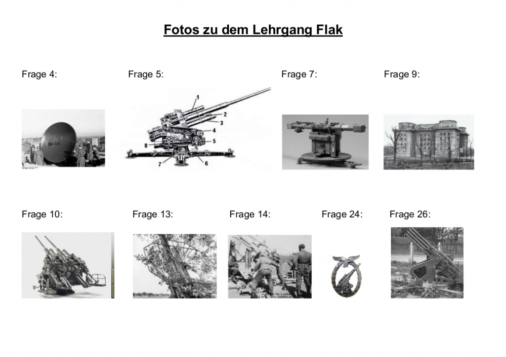 Fotos zu dem Lehrgang Flak