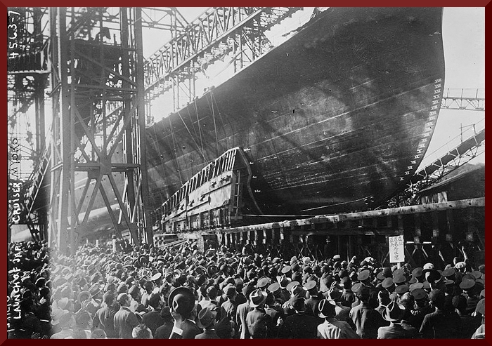 Japanese cruiser Myoko launch 1927