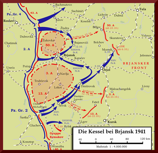 Karte - Kesselschlacht bei Brjansk 1941