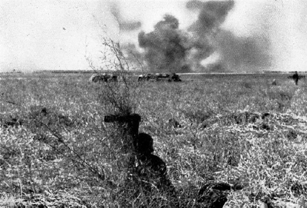 109c Beobachter leitet das Feuer auf Odessa