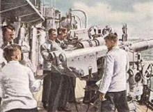 Bild 209 Fähnriche am Geschütz