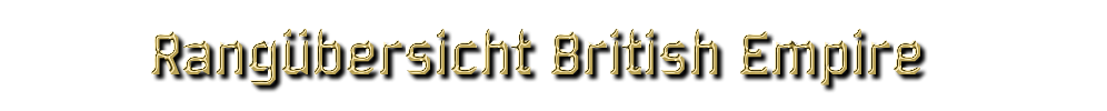 Rangübersicht British Empire