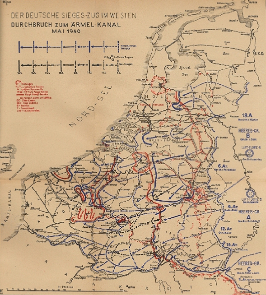 Karte Frankreich 1940