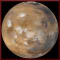 Water ice clouds hanging above Tharsis PIA02653 black background