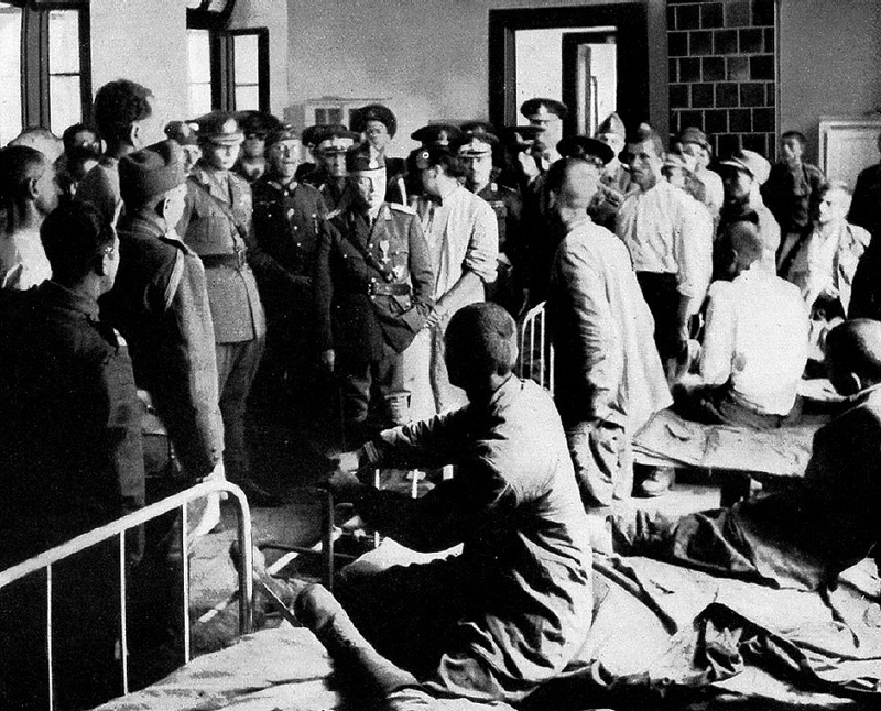 69 der rumänische König und Marachall Antonesu bei verwundeten