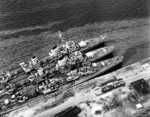 Three German destroyers in harbour in WWII
