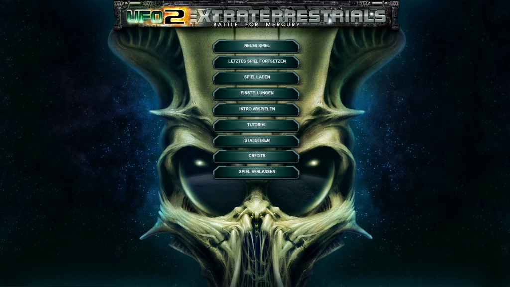 Bild 1 Startmenü für UFO 2 ET "Battle for Mercury"